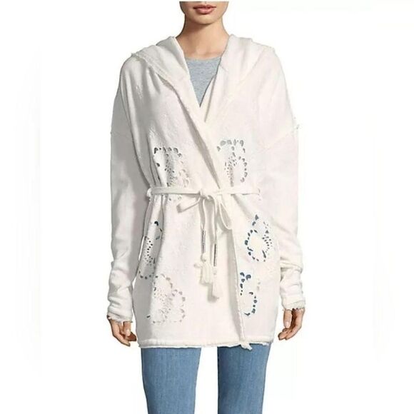 Oh Pretty Daze White Cardigan FREE PEOPLE Size Medium - Picture 1 of 5